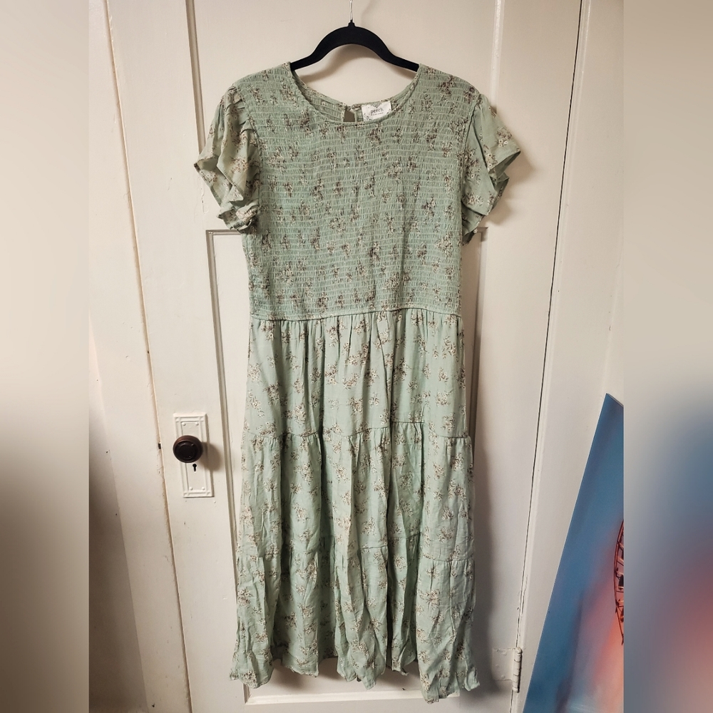 Perch by Blu Pepper 1X Sage Foral Dress